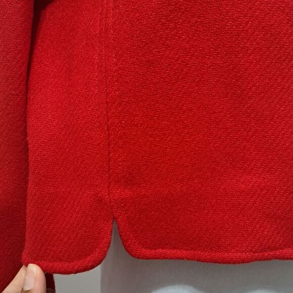 Vintage Pendleton Virgin Wool Cropped Jacket Red Size 14 - Picture 10 of 16